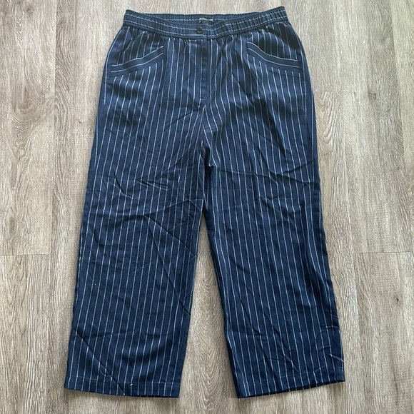 Eileen Fisher Woven Tencel Grain Striped Wide Leg Pants - Picture 2 of 7